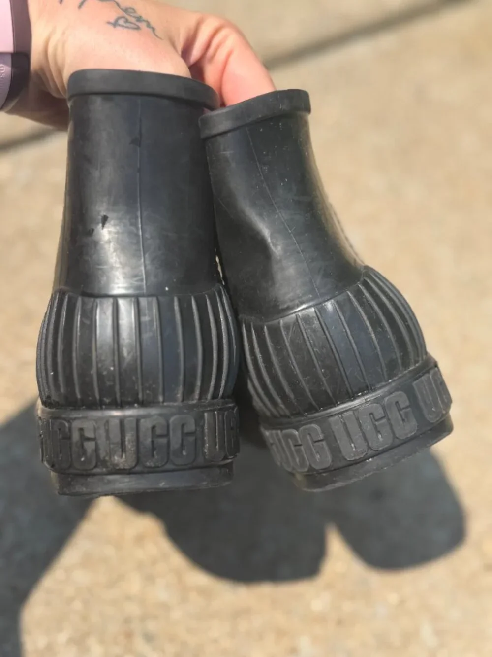 UGG Drizlita Kids 3 Black Rain Boots Waterproof Y2K Gorpcore Rubber 4027